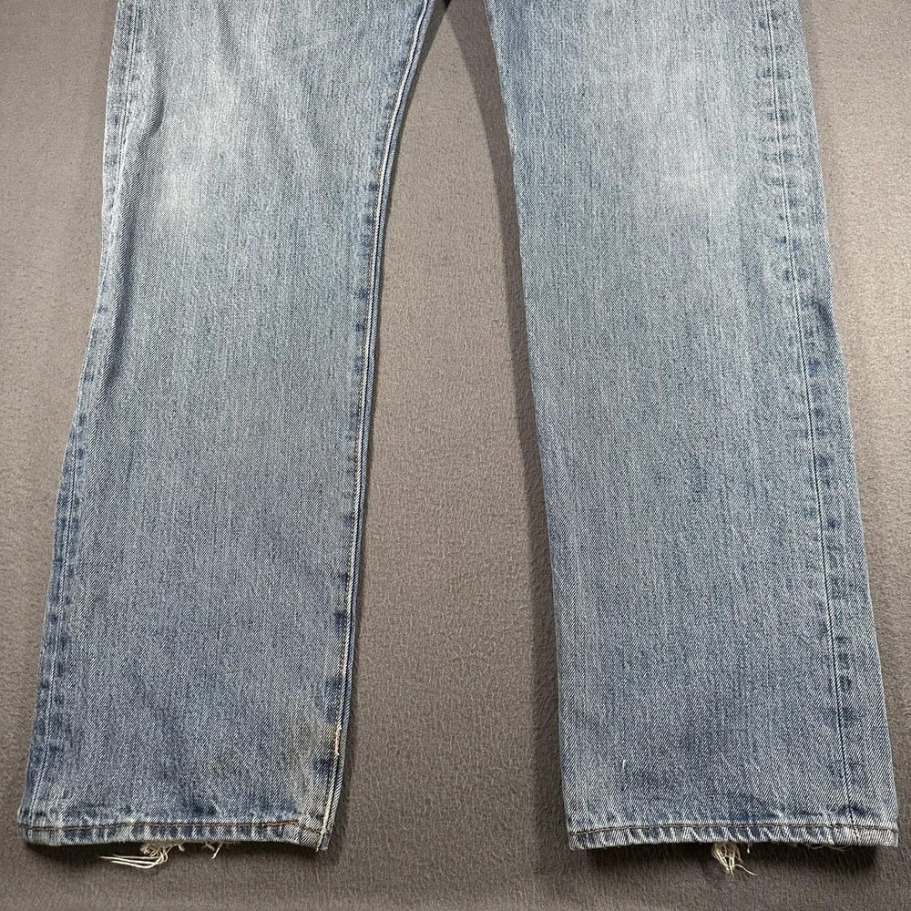 Levis 501 Jeans Mens 34x32 Blue Straight Leg Button Fly Regular Fit Denim Stains